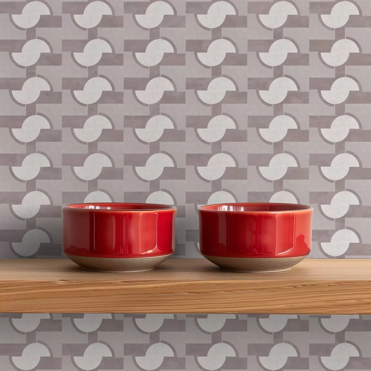 Позадина Модуларне плочице боје љубичасте боје са повезаним полукруговима a00915