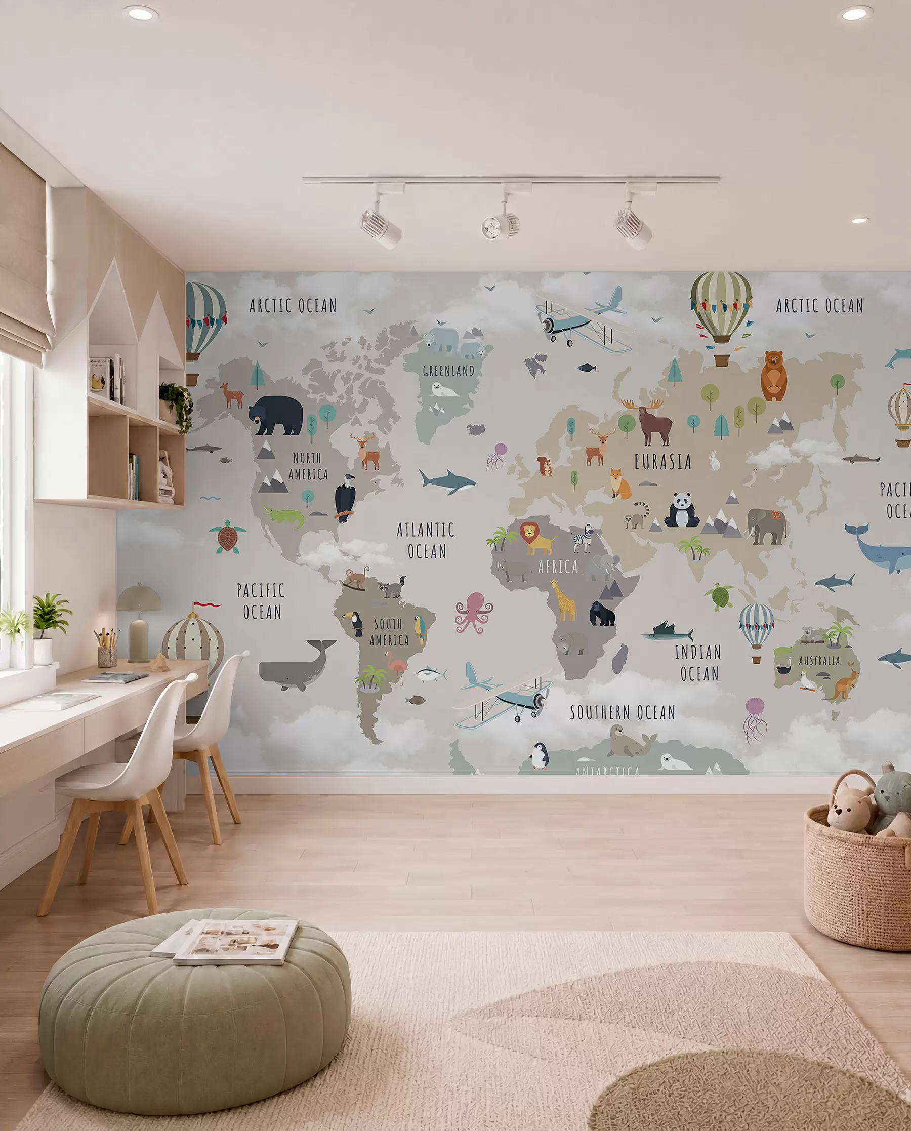 wall murals Atlas životinja na engleskom c00002en