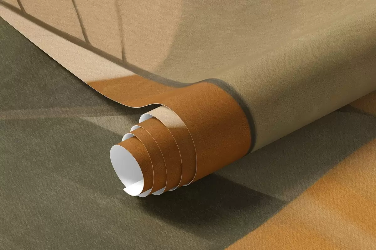 wall murals Апстрактни велики листови у нијансама наранџасте, браон и зелене, текстурирани, распоређени на светлој позадини w09539