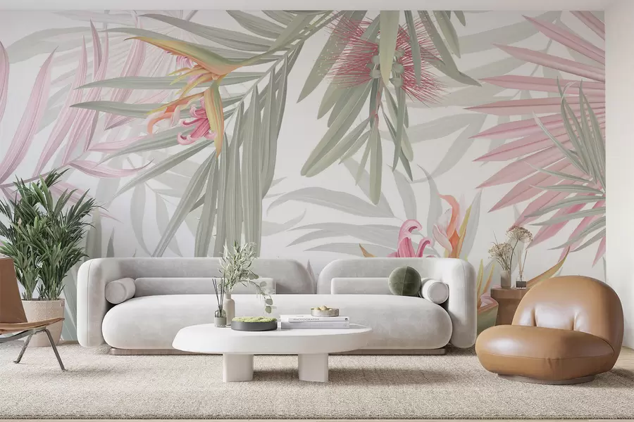 wall murals Стрелиција у палмином лишћу w04896v1