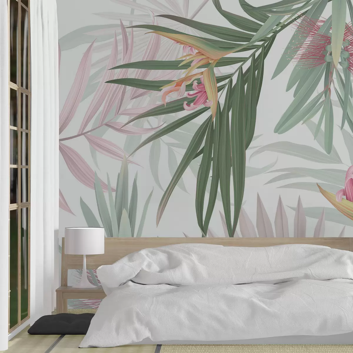 wall murals Стрелиција у палмином лишћу w04896v2