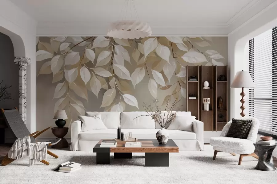 wall murals Гранчица кервиља са листовима w04899