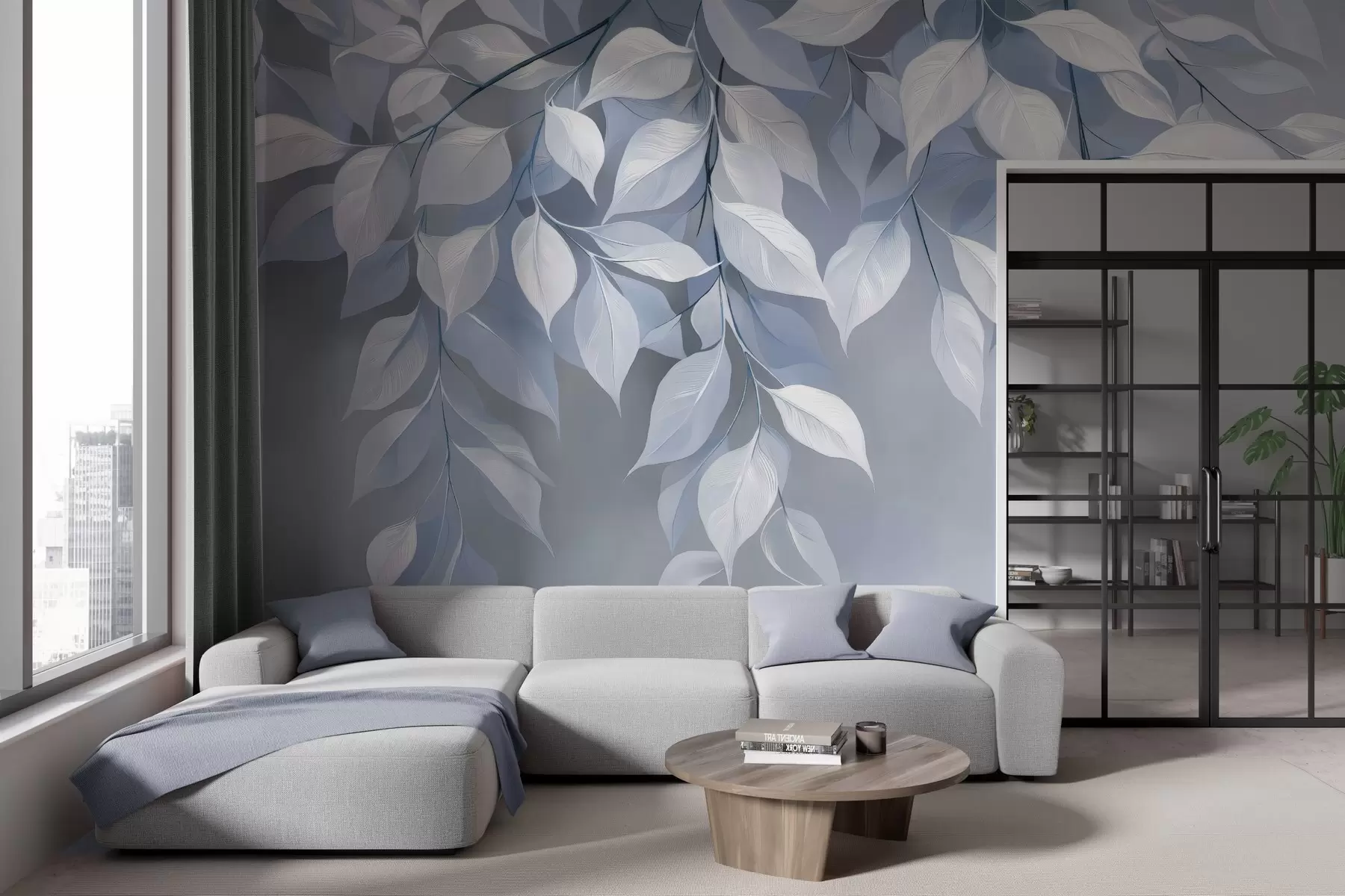wall murals Гранчица кервиља са листовима w04899v1
