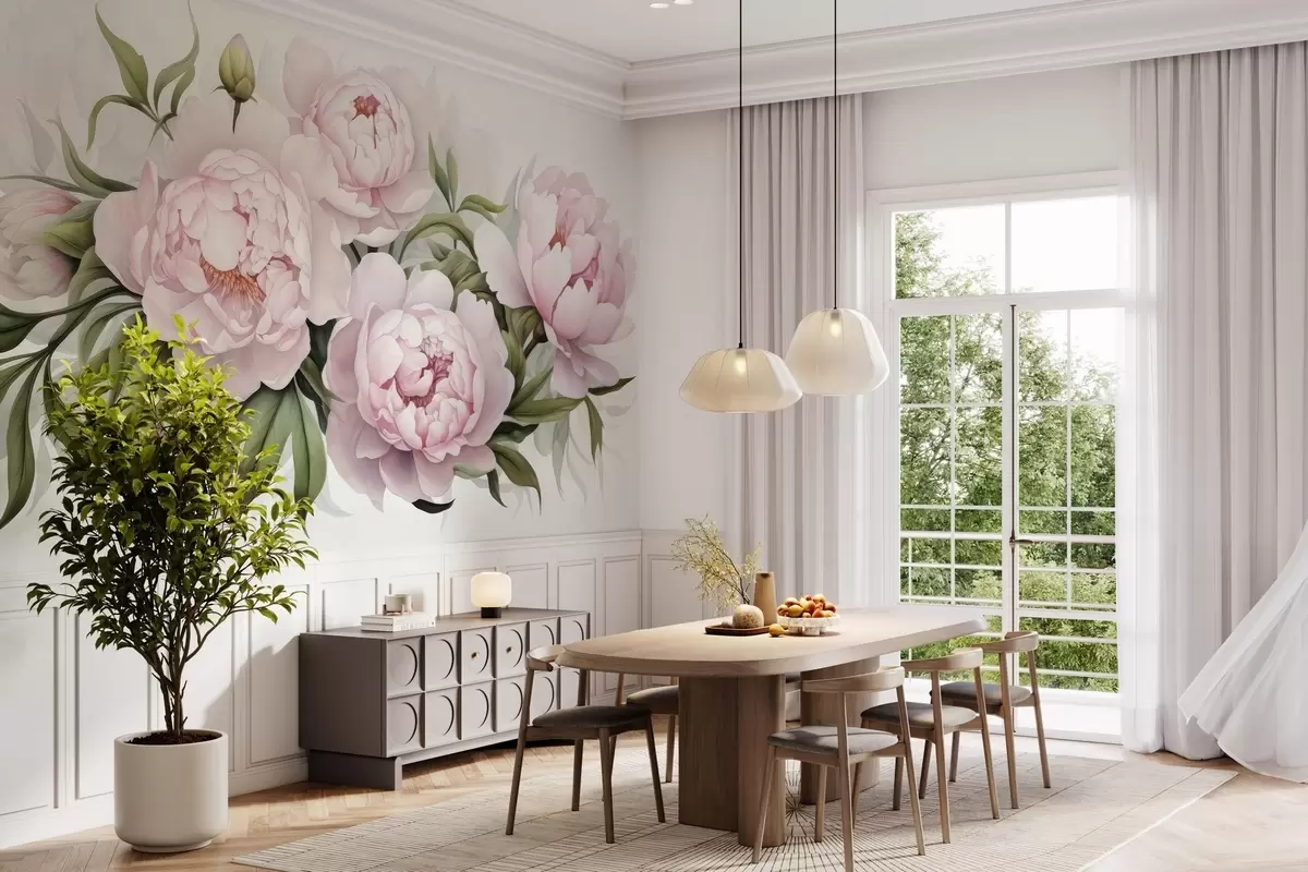 wall murals Бујни букет божура w04902