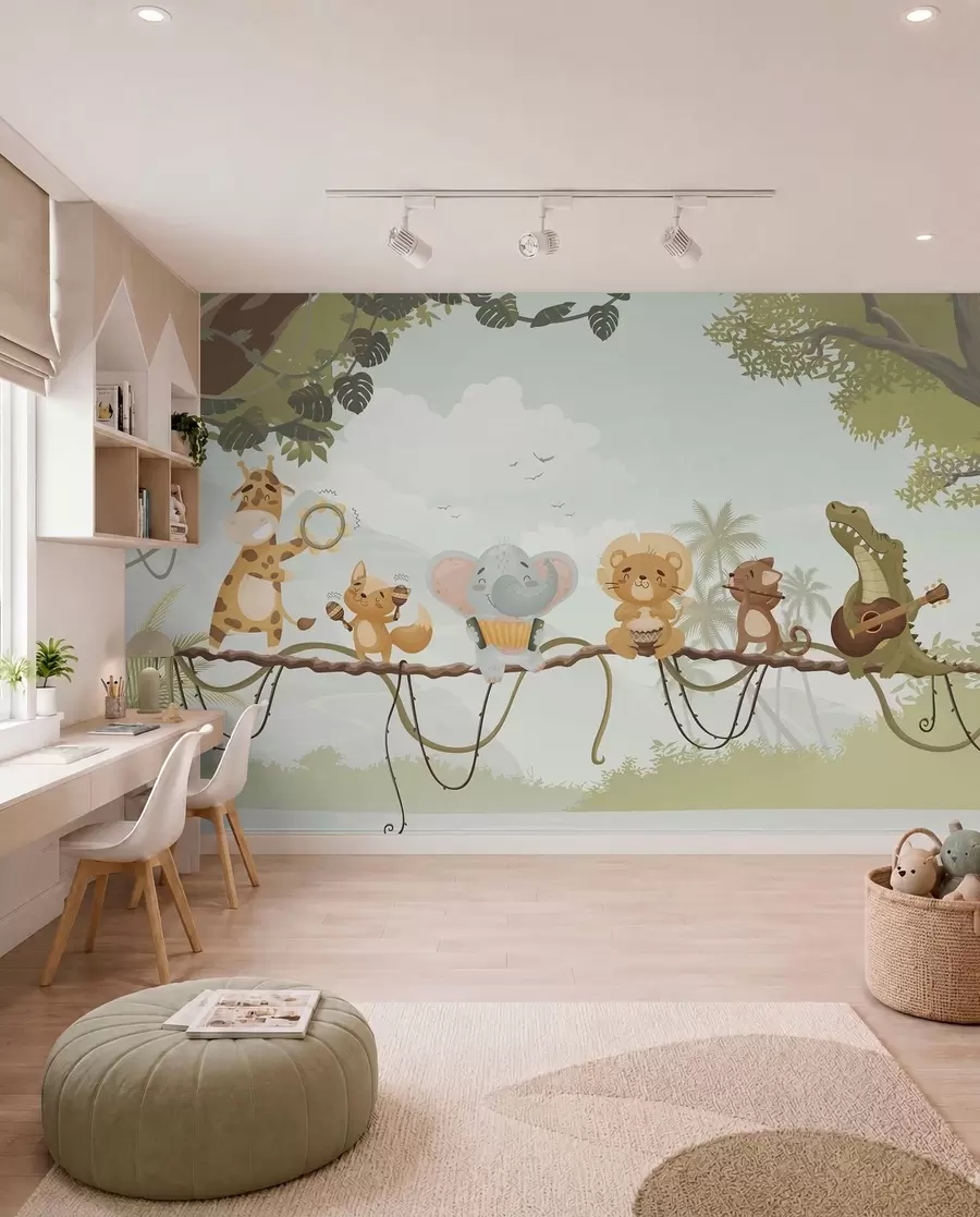wall murals Šumski bend u boji žalfije w04505v1