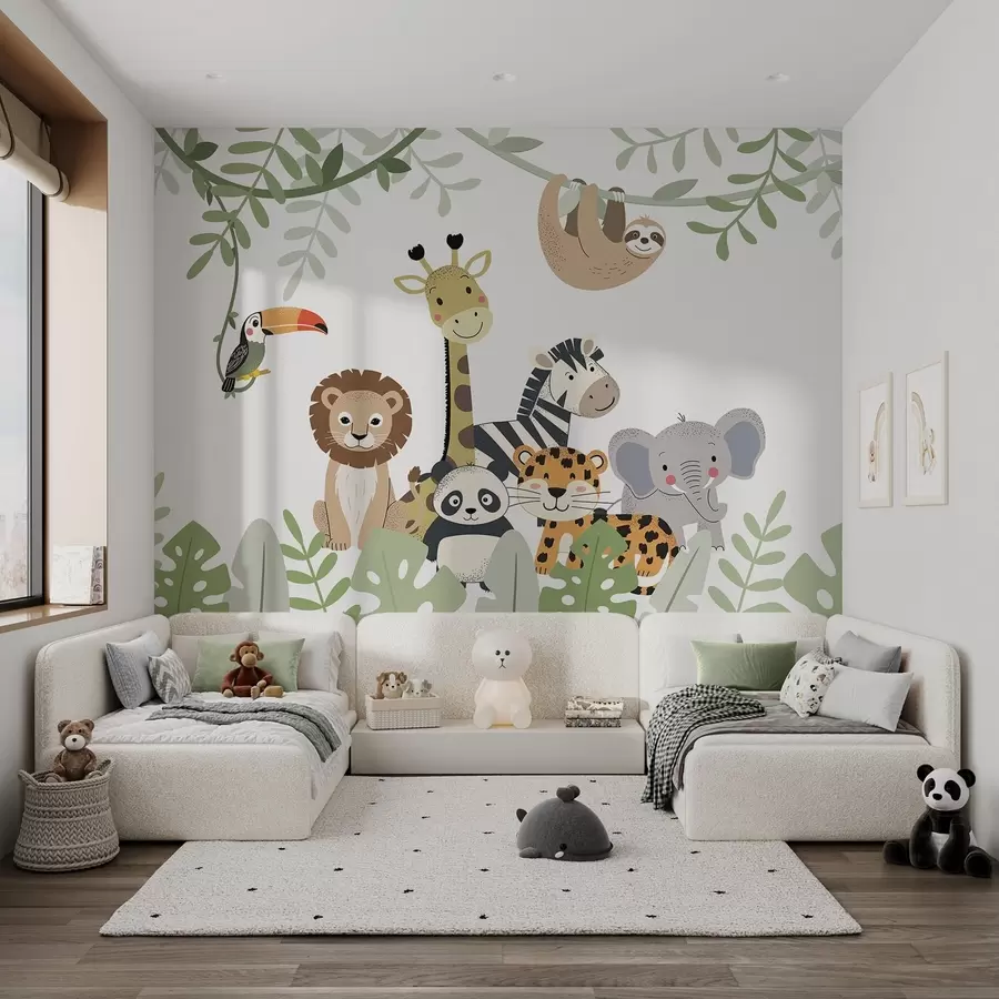 wall murals Бајковита џунгла са животињама w04905