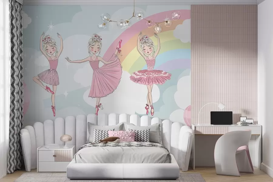 wall murals Принцезе на позадини неба и дуге w04907
