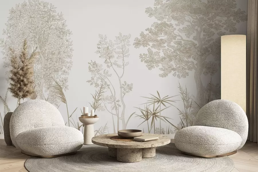 wall murals Дрвеће и трава w04910v1