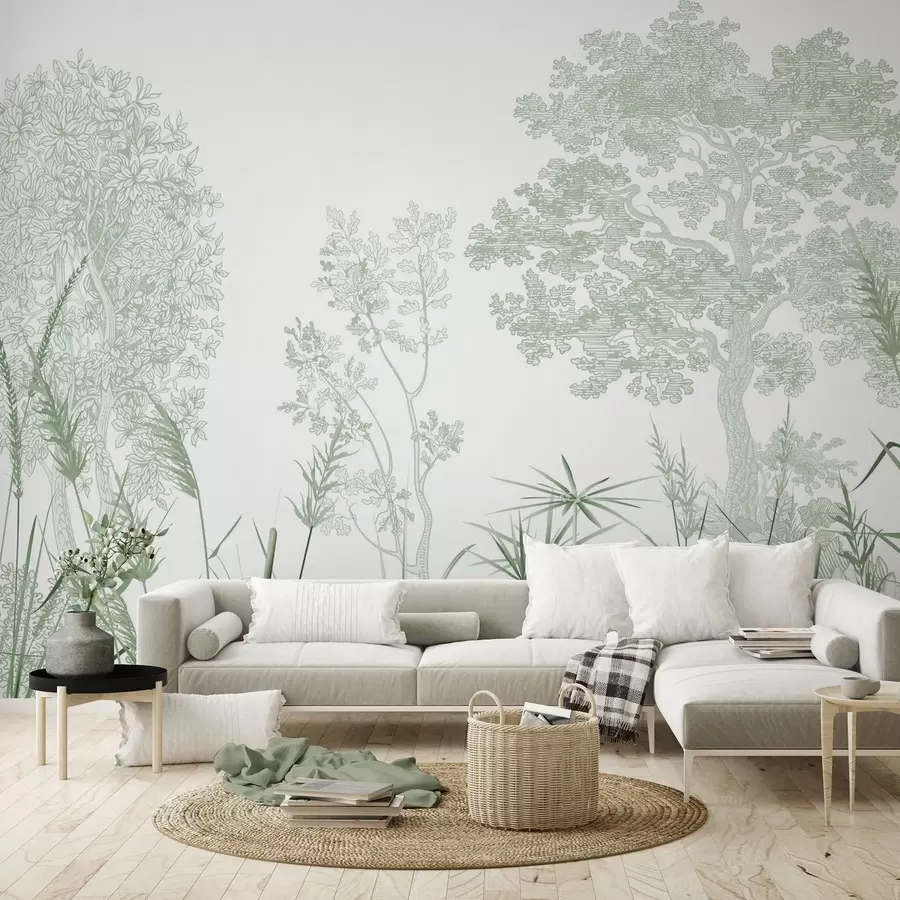 wall murals Дрвеће и трава w04910v2