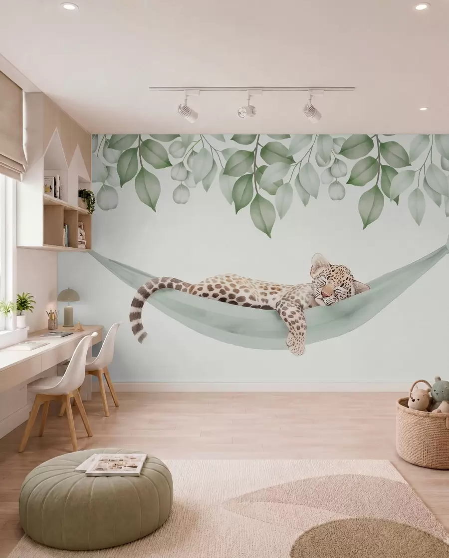 wall murals Leopardova siesta w04881
