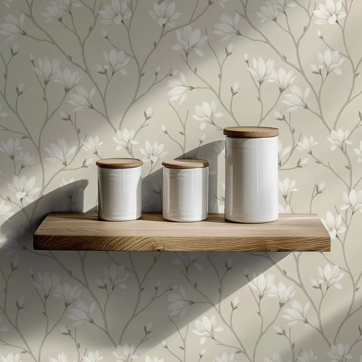 Позадина Светле магнолије на витким беж гранама a00890