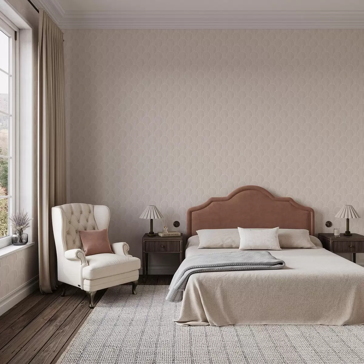 Позадина Мали лучни модули у топлим кремасто-беж нијансама a00924