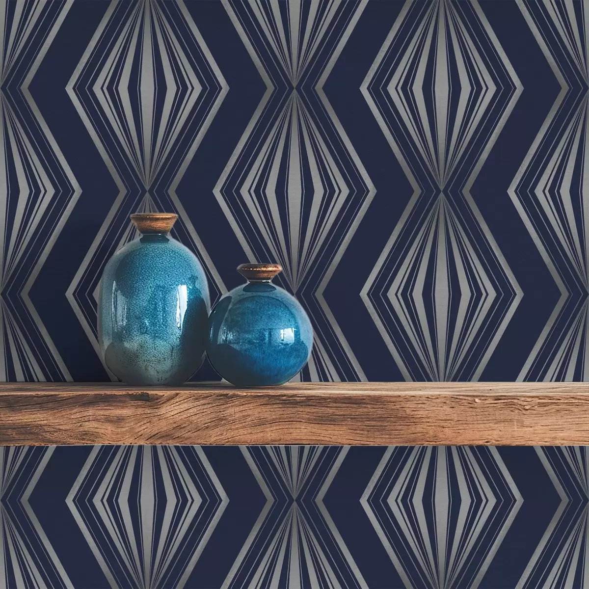 Позадина Геометријски дијаманти у облику зрака на тамноплавој позадини a00925