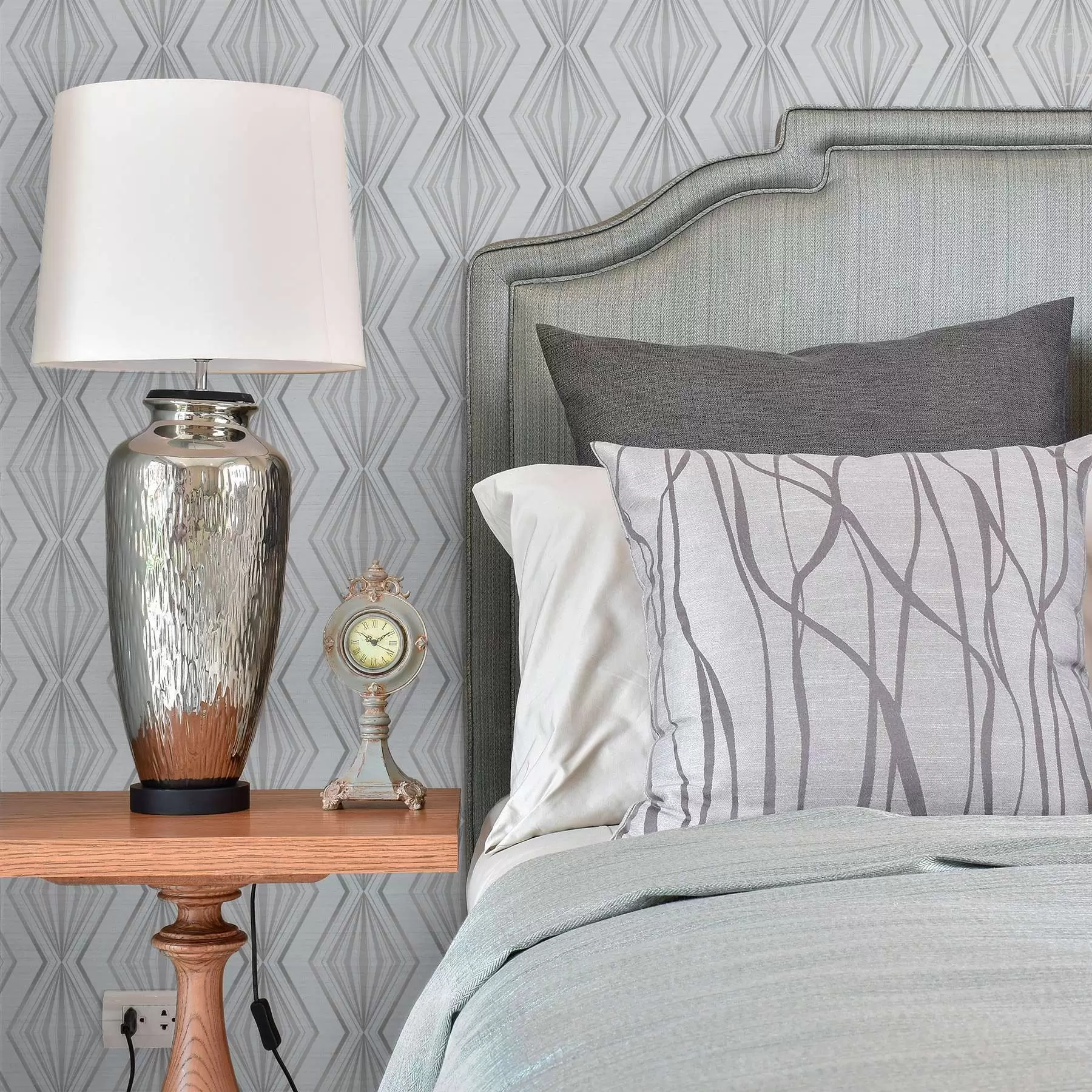 wall murals Пругасти дијамантски облици у хладној сиво-плавој палети a00925v3