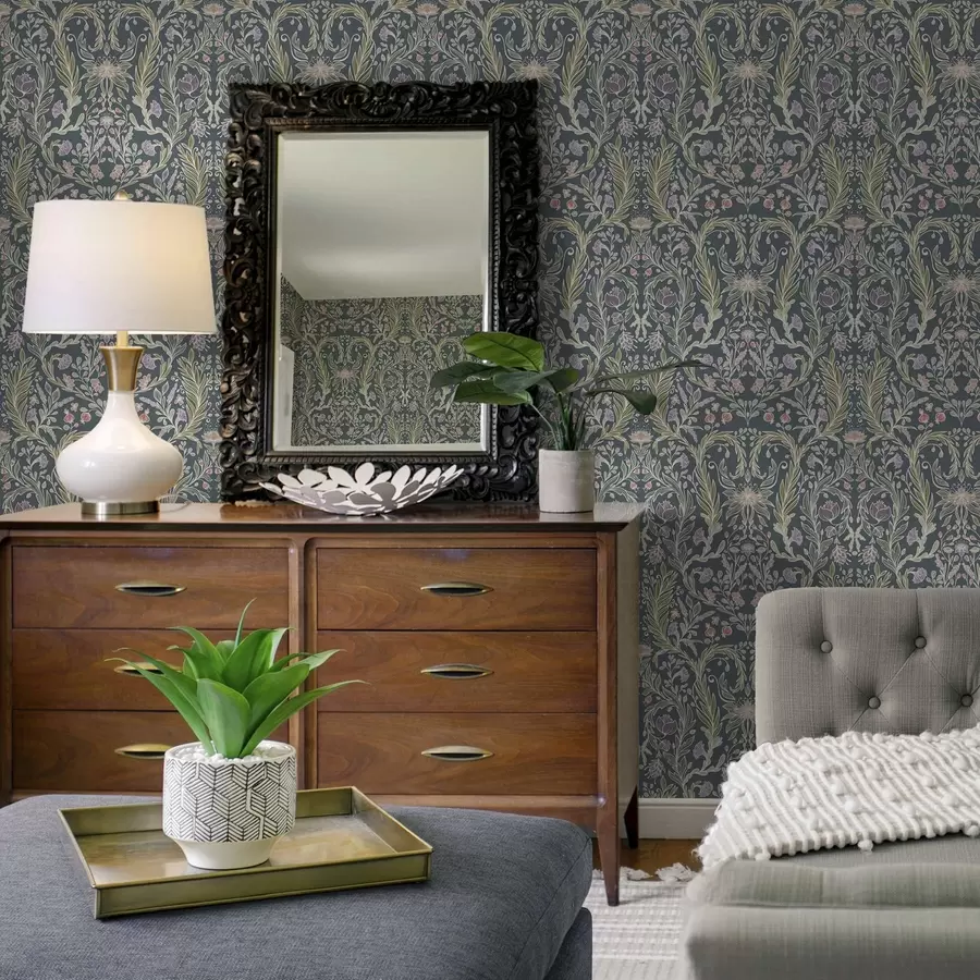 wall murals Исти орнамент на хладној сиво-плавој позадини a00928v1