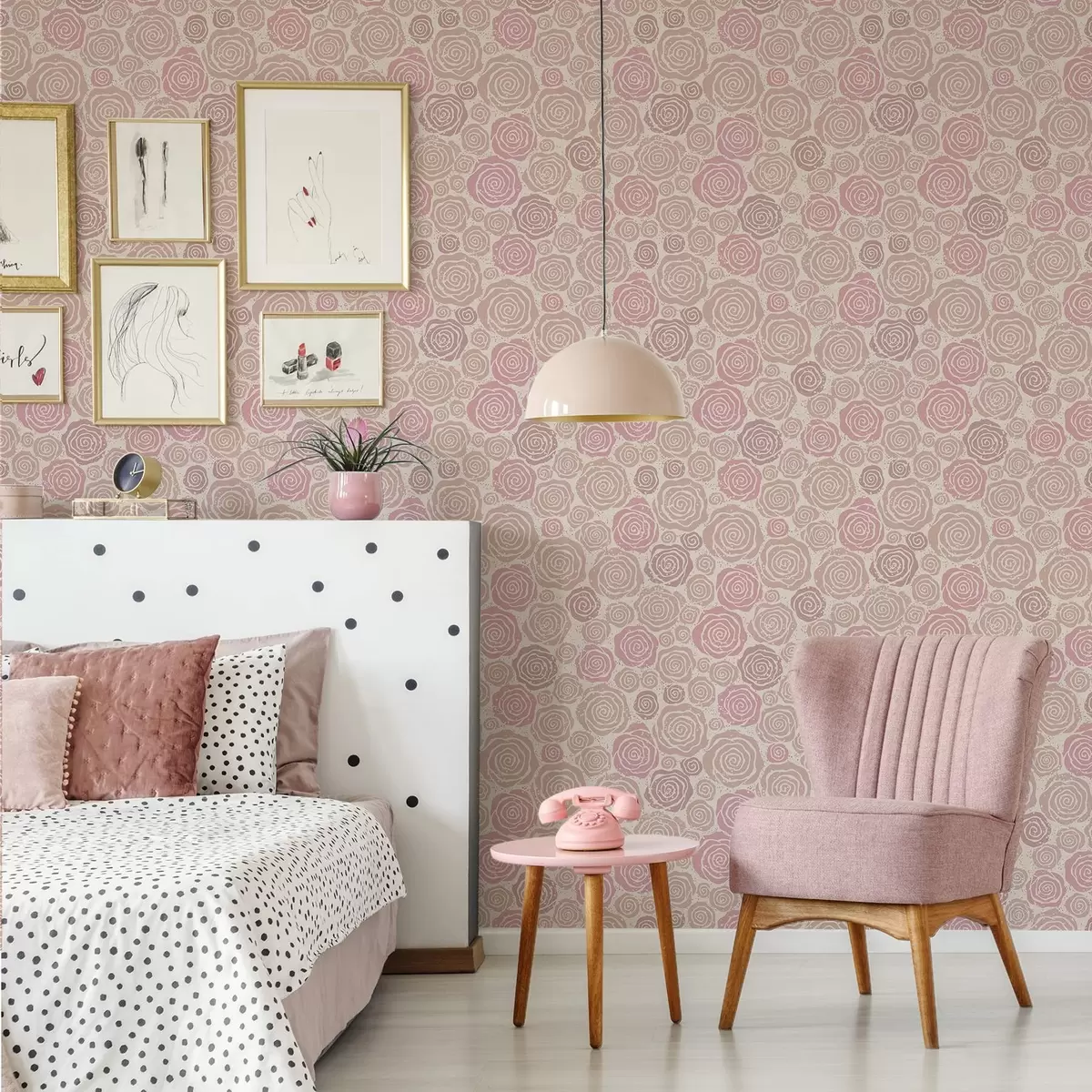 Позадина Спиралне ружичасте руже и прскање на светлој позадини a00955