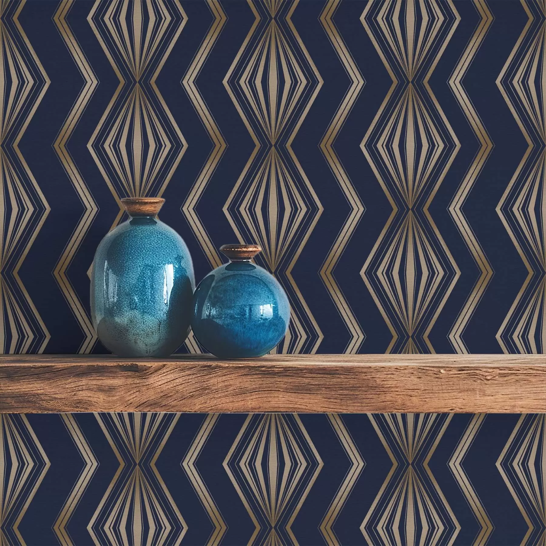 wall murals Тамноплави дијамантски геометријски узорак a00973