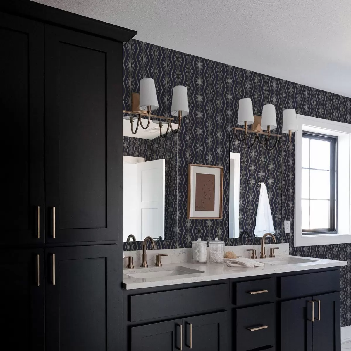 Позадина Тамноплави дијамантски геометријски узорак a00973