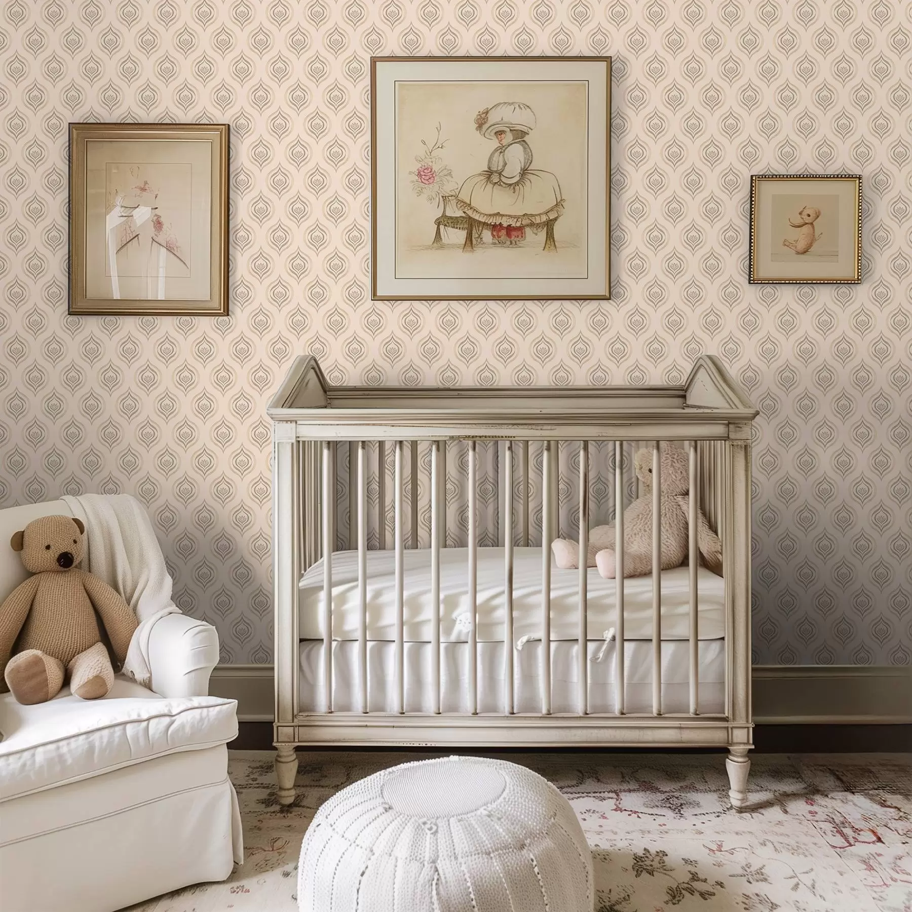 wall murals Мотиви прашкастих капљица са цветом на топлој позадини a00977v2