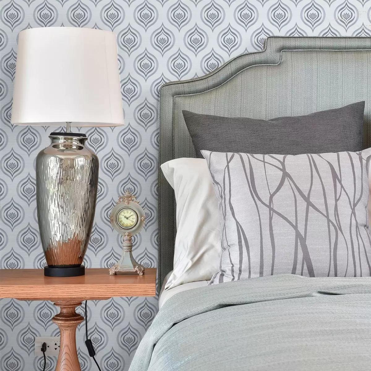 Позадина Кул мотив капљице са цветом у сиво-плавим тоновима a00977v3