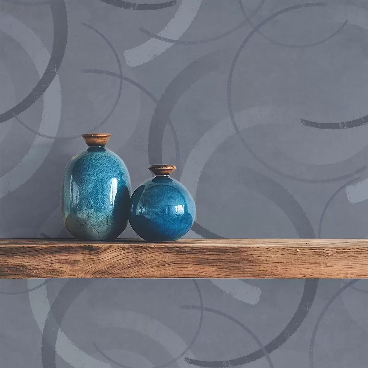 Позадина Полукругови и меки кругови у хладној сиво-плавој палети a00980