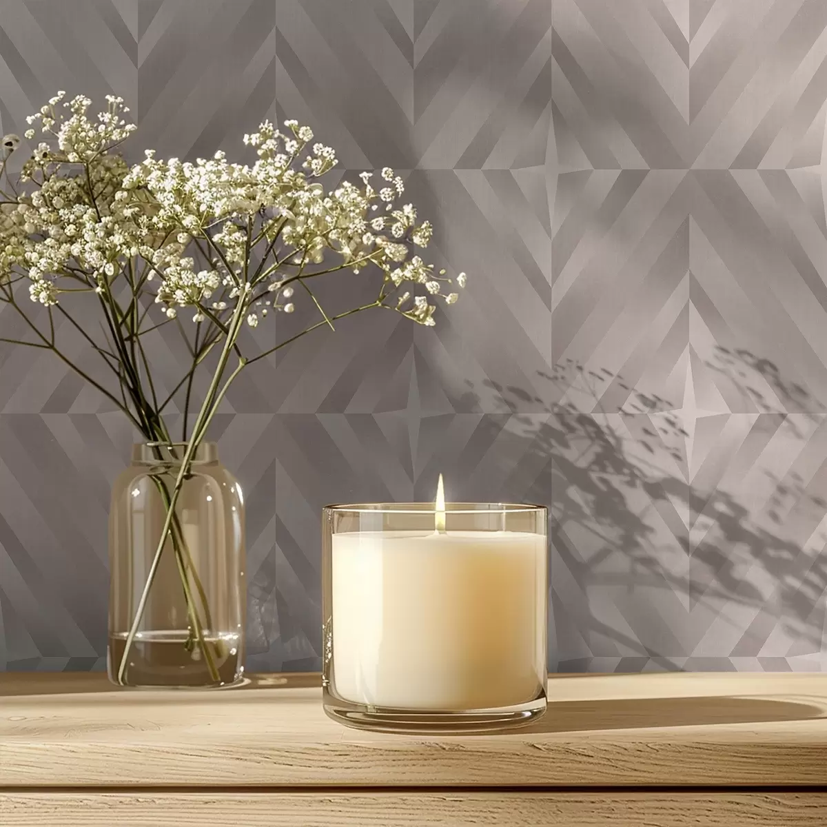 Позадина Геометријски квадрати са стрелицама у топлим беж тоновима a00982