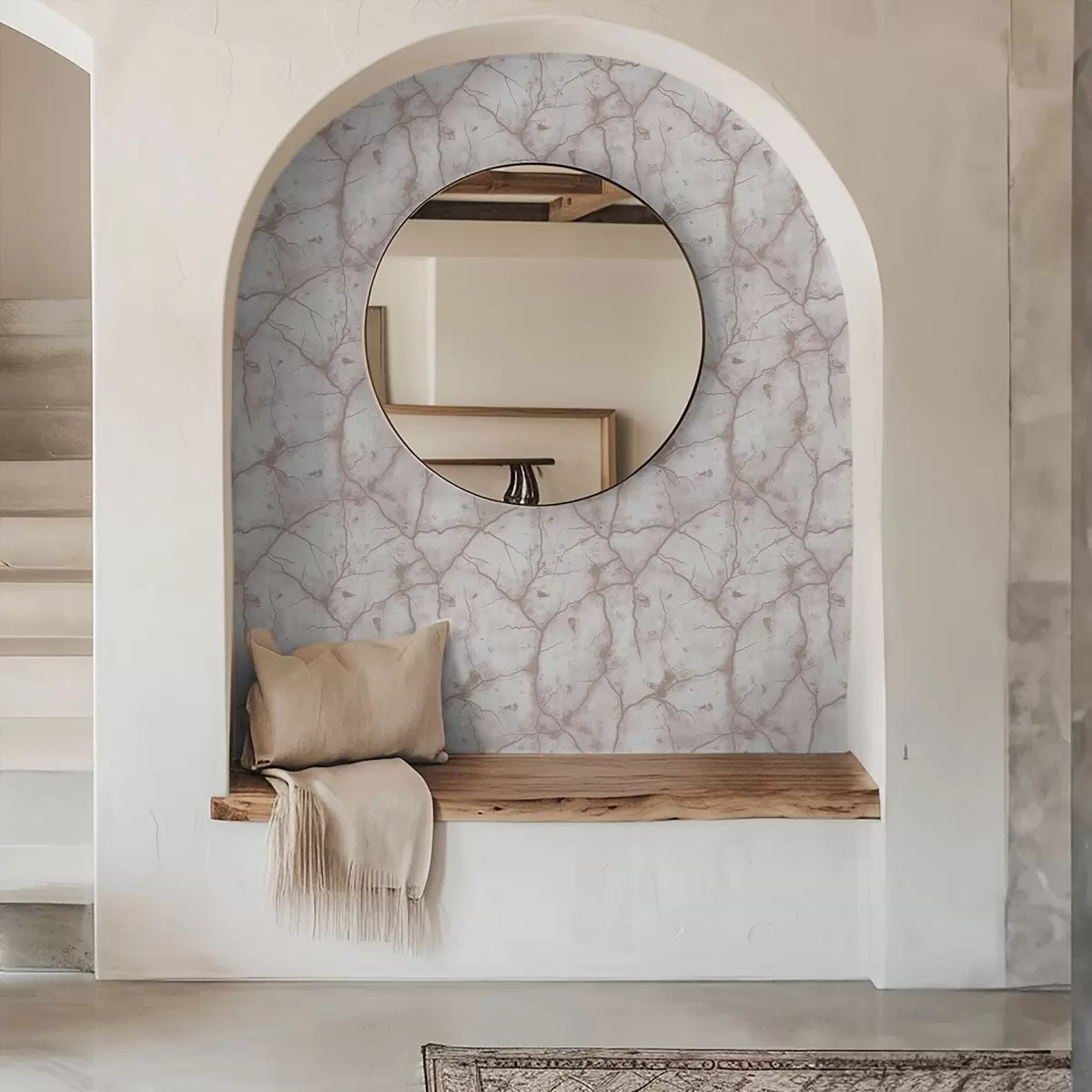 Позадина Светли бетон са чипком ружичастих пукотина и мрља a00987