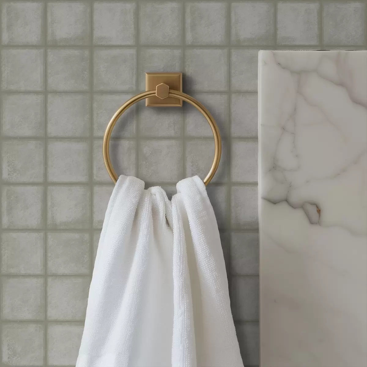 Позадина Имитација квадратних плочица у мекој сиво-зеленој палети a00988