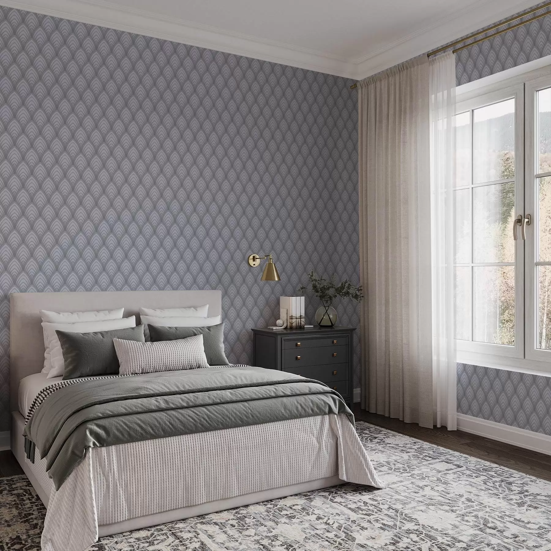 wall murals Волуметријски лукови слични сивој скали са благим градијентом a00989