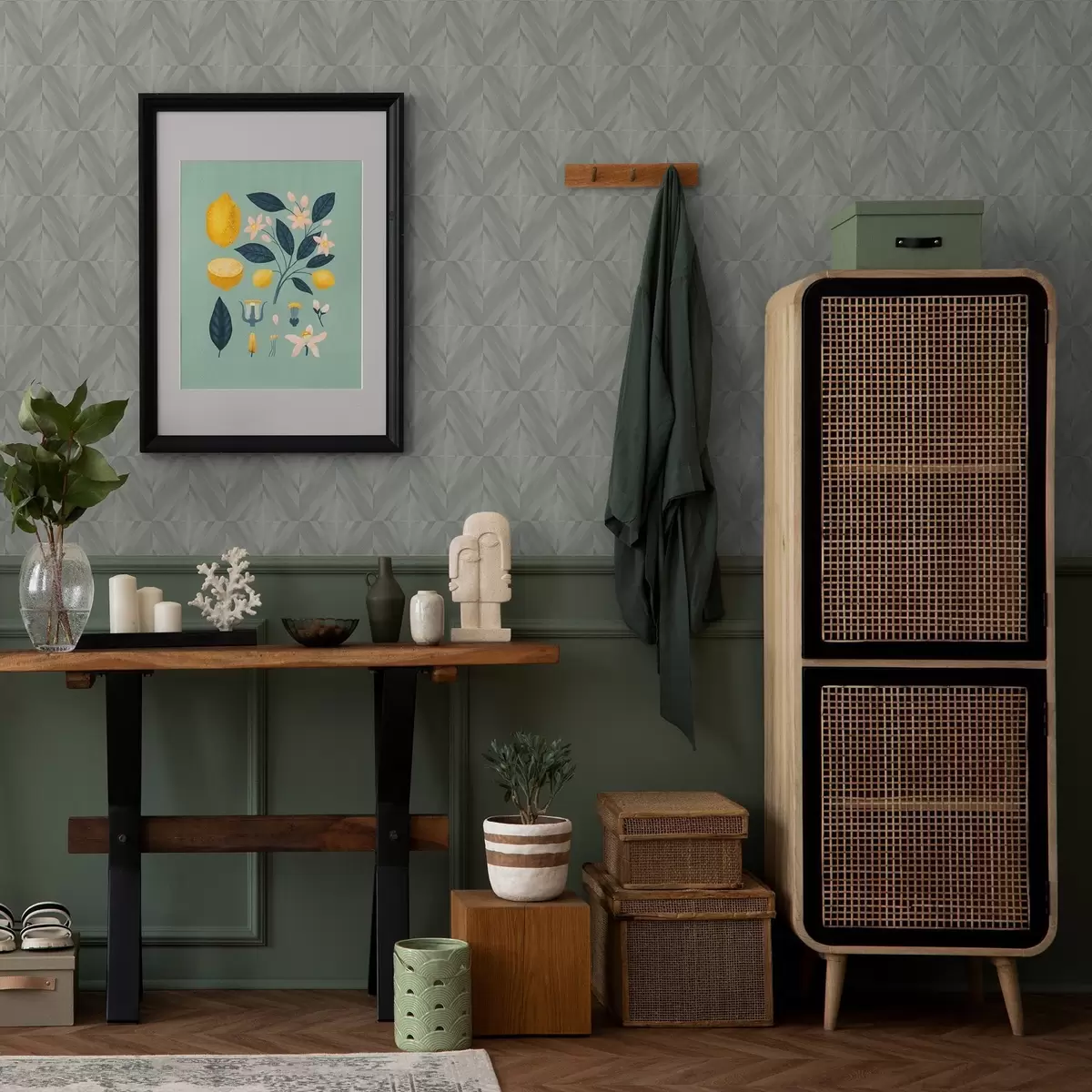 Позадина Дијагонални потези који формирају квадрате у палети боје менте a00983v1