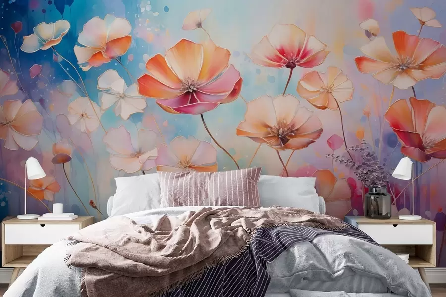 wall murals Светло дивље цвеће у стилу акварела w09521