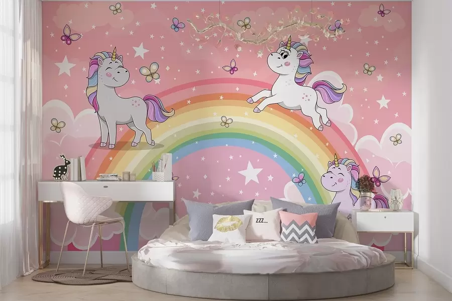 wall murals Једнорози на дуги w04930