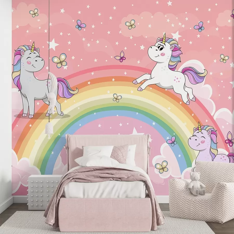 wall murals Једнорози на дуги w04930
