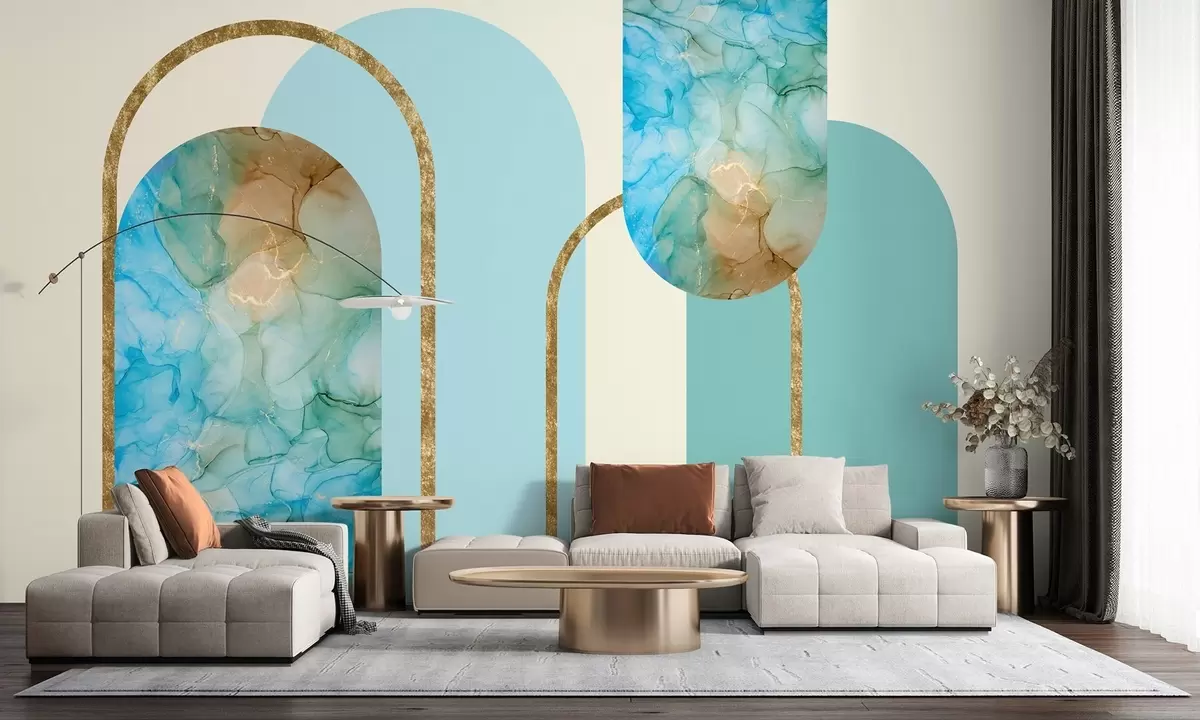 wall murals елегантни лукови са имитацијом мермера у арт деко стилу w04879