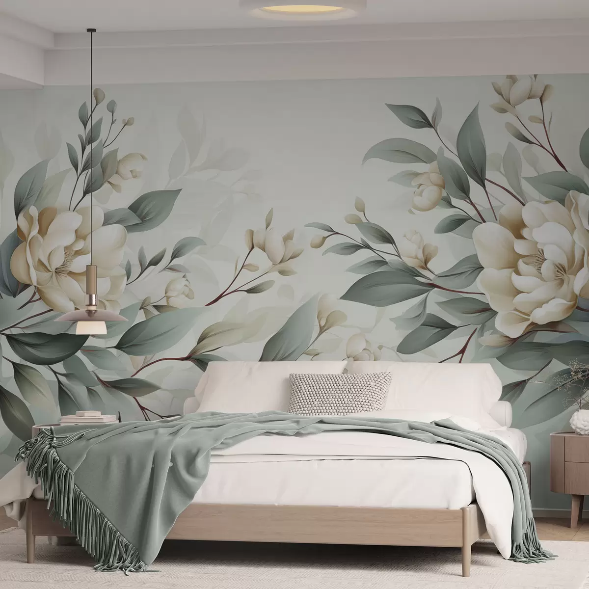 wall murals Лишће са цвећем w04976