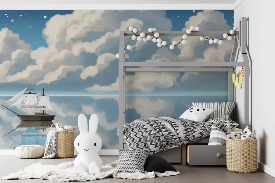 wall murals Густи облаци над водом w04996