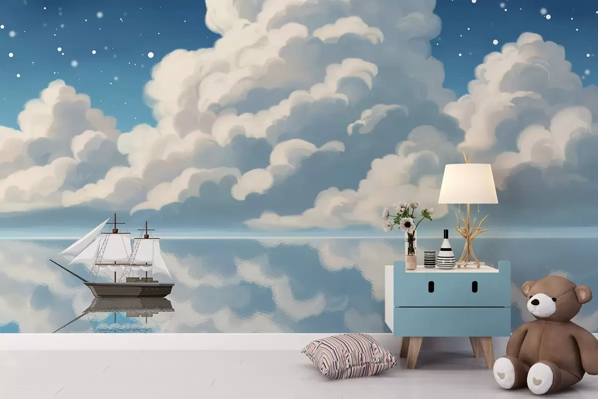 wall murals Густи облаци над водом w04996