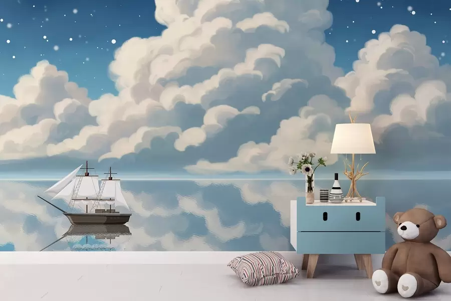 wall murals Густи облаци над водом w04996