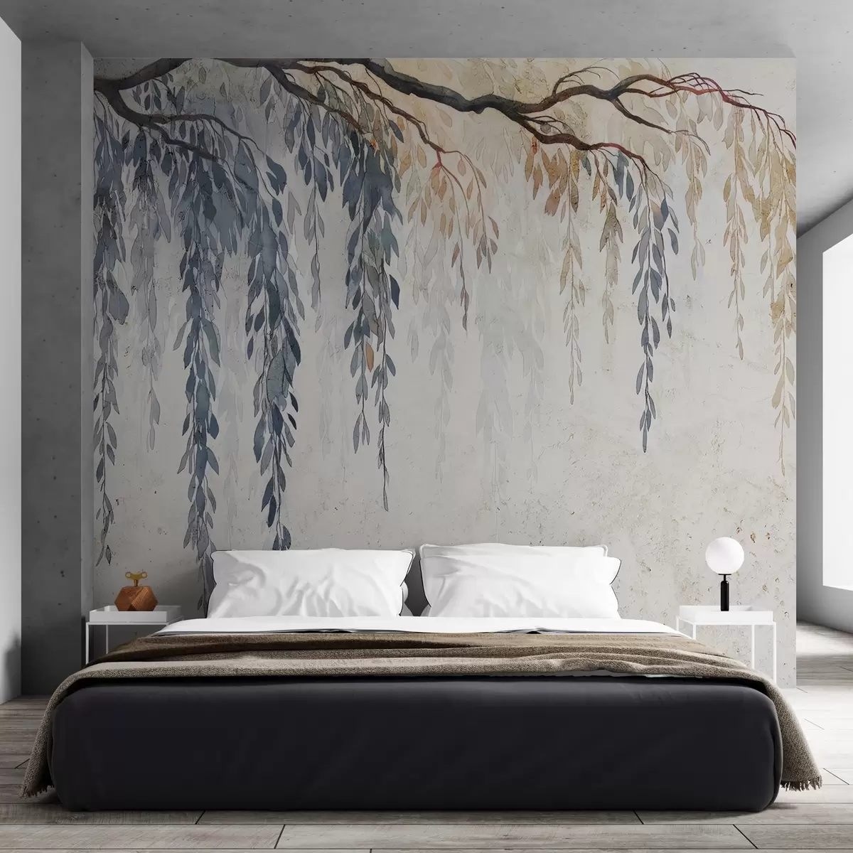wall murals Висећа грана на бетону w04998