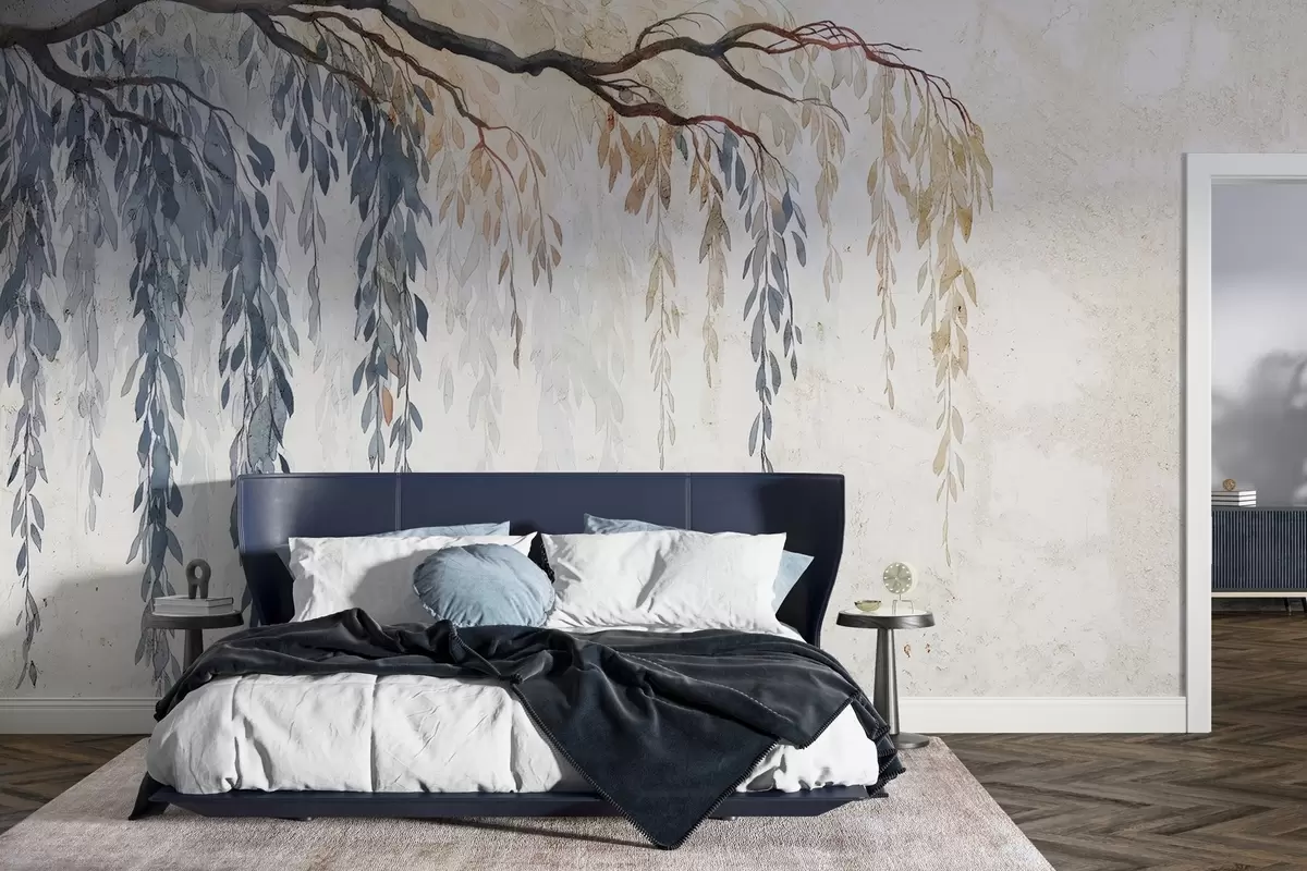 wall murals Висећа грана на бетону w04998
