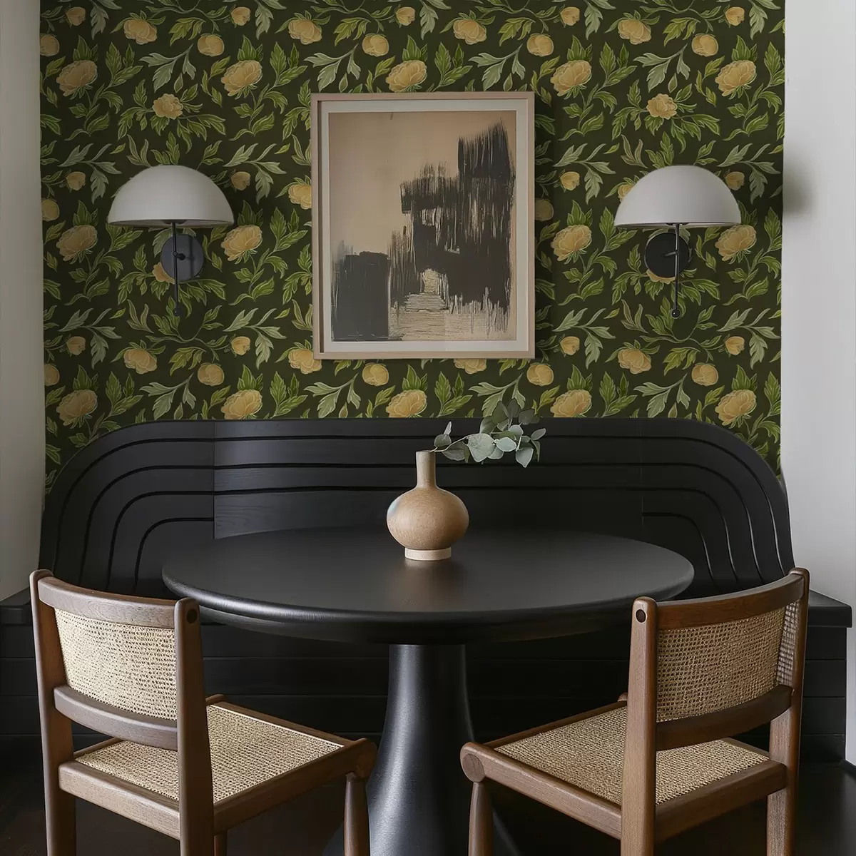 Позадина Жути божури на богатој тамнозеленој позадини a00942v1