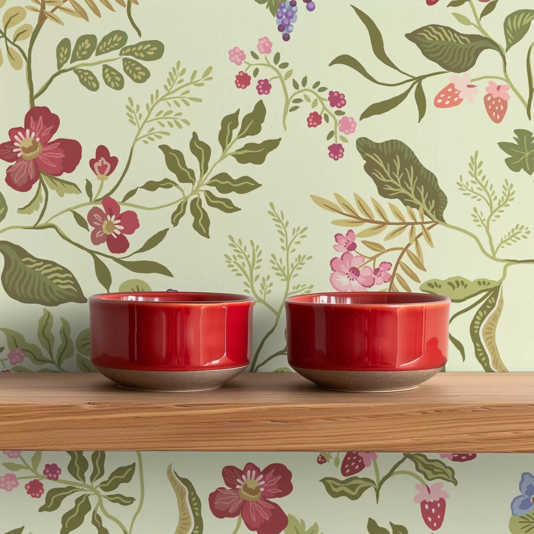 wall murals Цветна башта са бобицама, грожђем и дивљим цвећем a00961