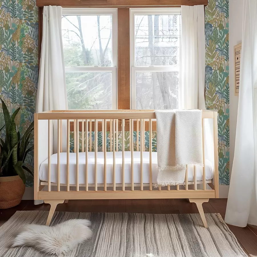 wall murals Веселе животиње саване међу лишћем на белој позадини a01000