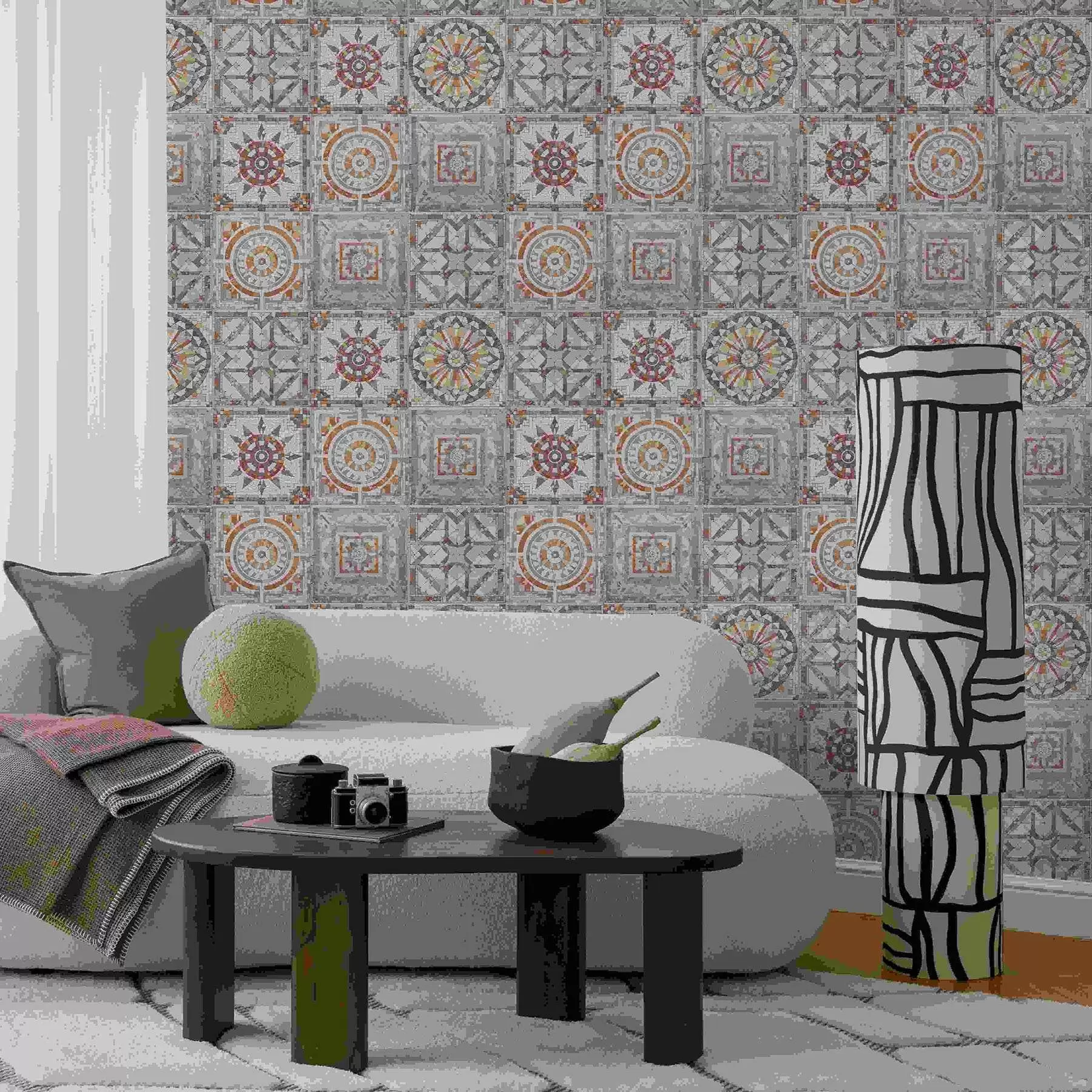 wall murals Стари камени мозаични медаљони са излизаним детаљима a01042