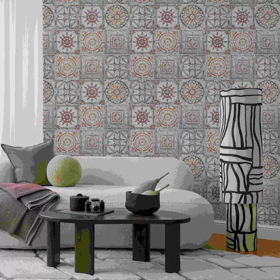 wall murals Стари камени мозаични медаљони са излизаним детаљима a01042