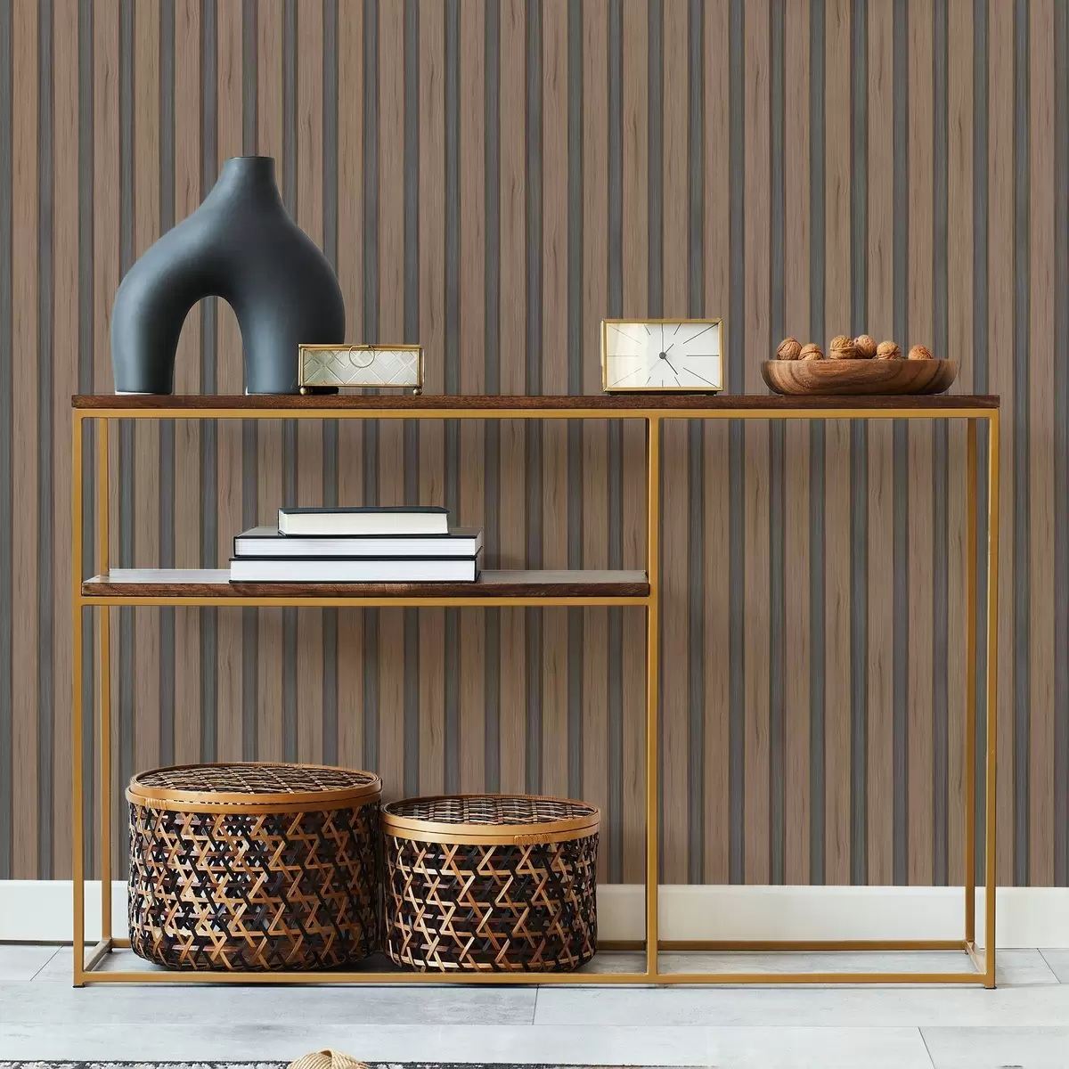 Позадина Вертикалне дрвене летвице са тамним уметцима a01054