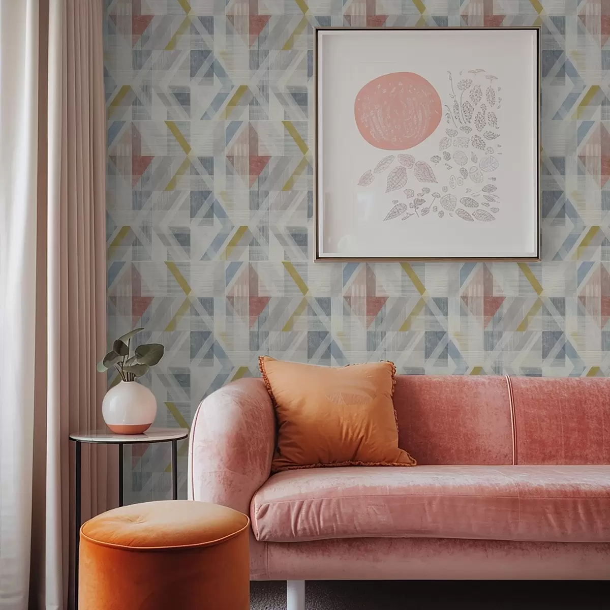 Позадина Геометријски дизајн са црвеним дијамантом у центру a01055