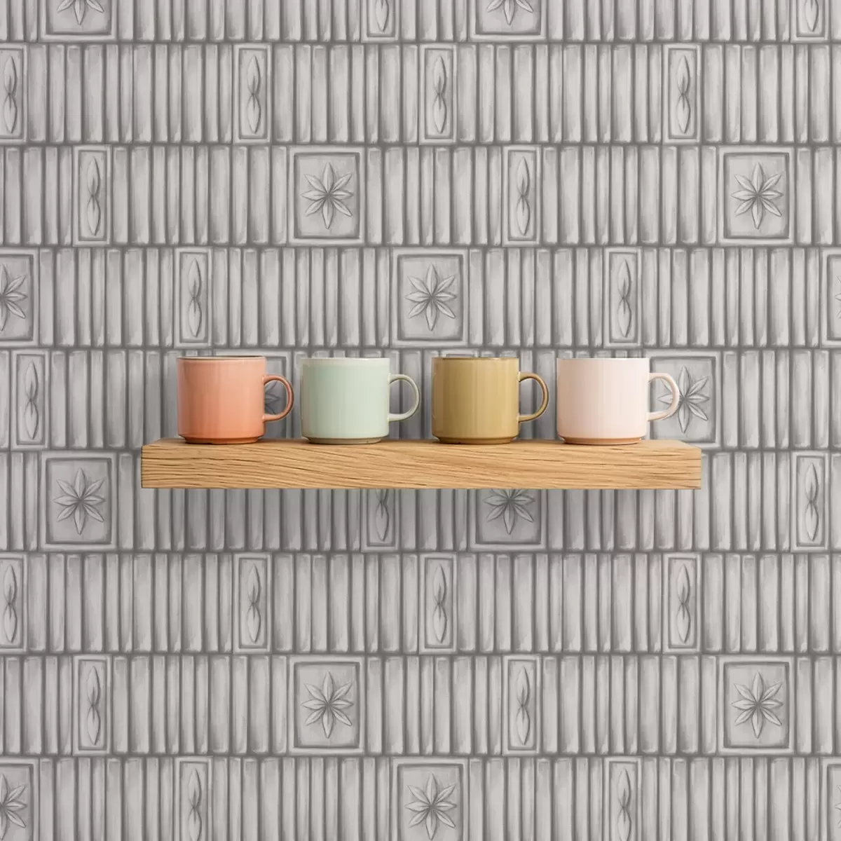 Позадина Рељефни вертикални панели са графичким цветним уметцима a01058