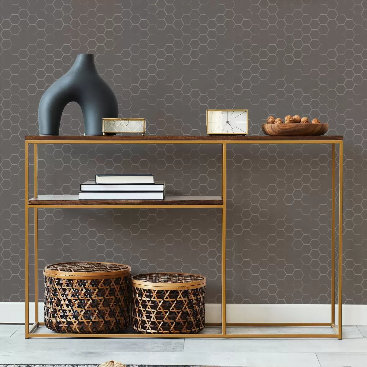 Позадина Густи хексагоналнoг узорка у меким сивим тоновима a01060v2