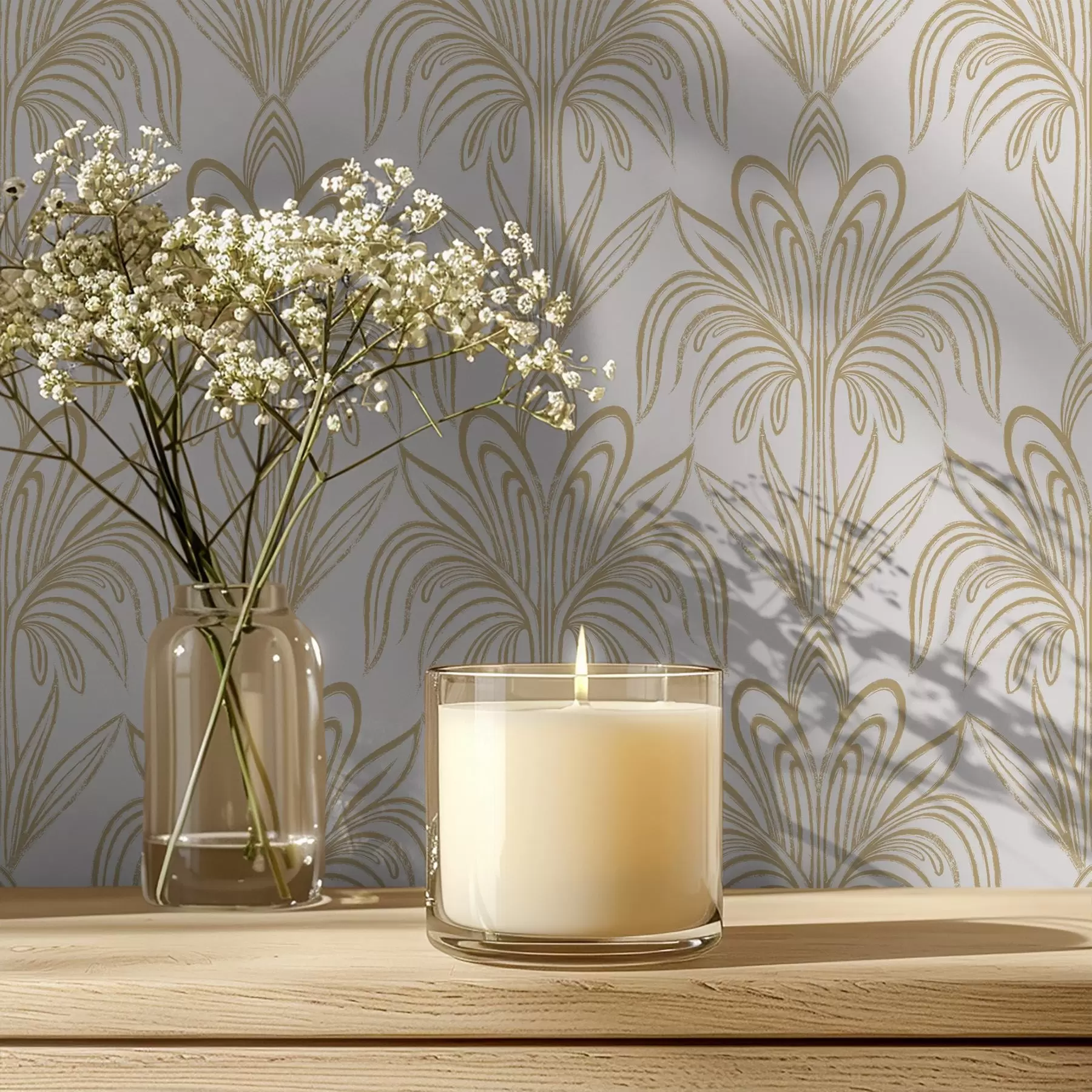 wall murals Лагани арт деко украс са стилизованим биљкама a01065v1